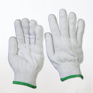 Cotton Yarn Glove | Green Strip