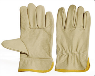 Full Leather Light-Colored Welding Gloves