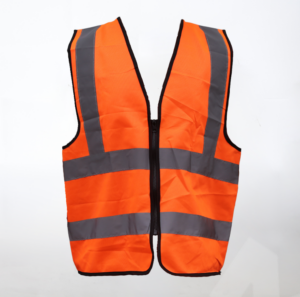 Orange Reflective Vest with Zipper